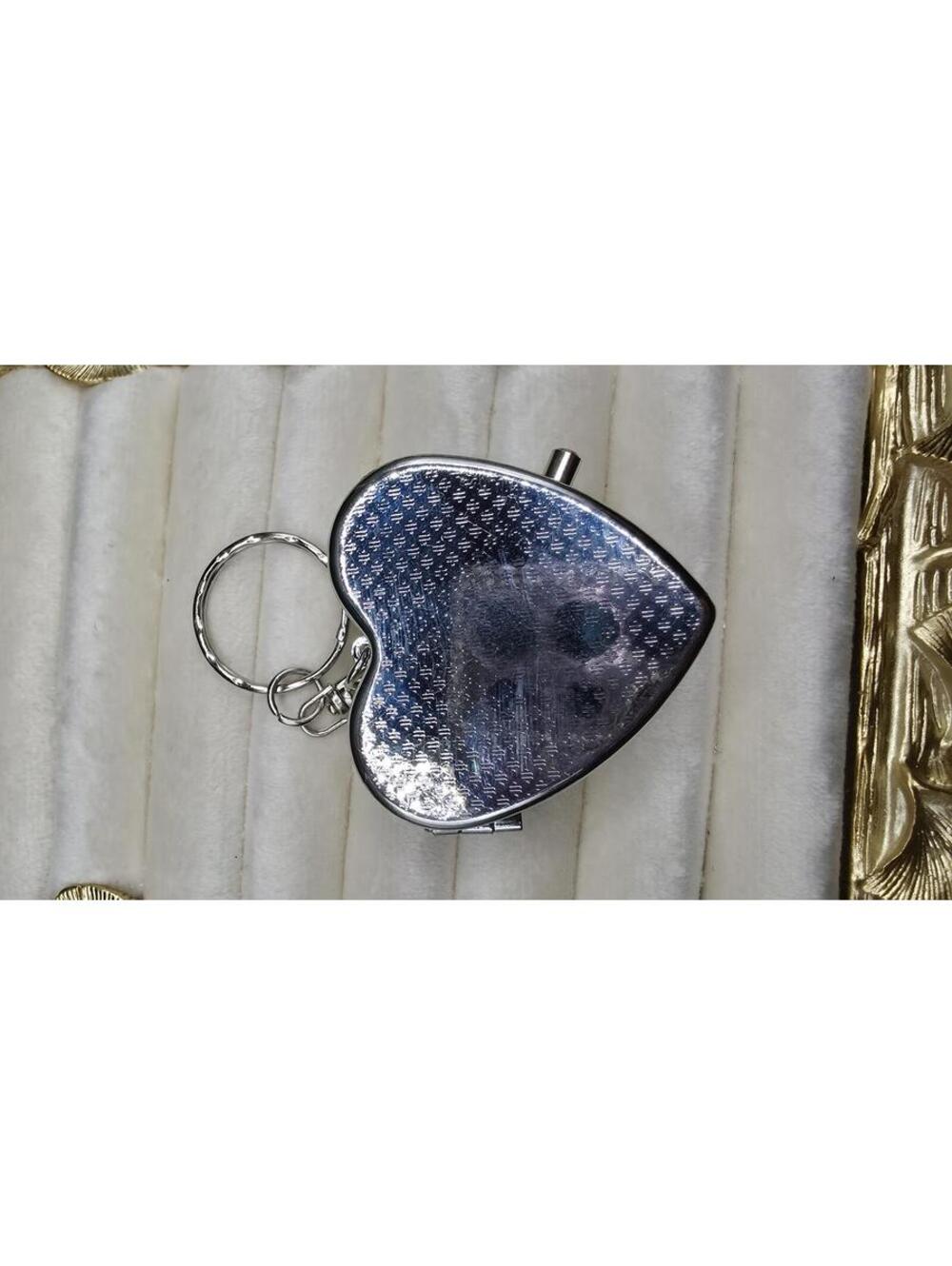 Heart Shaped Rhinestone Pill Box Keychain - Picture 4 of 4